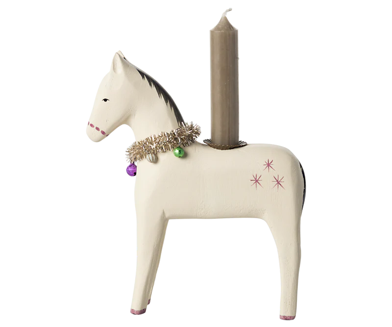 Wooden Candle Holder-Large Horse