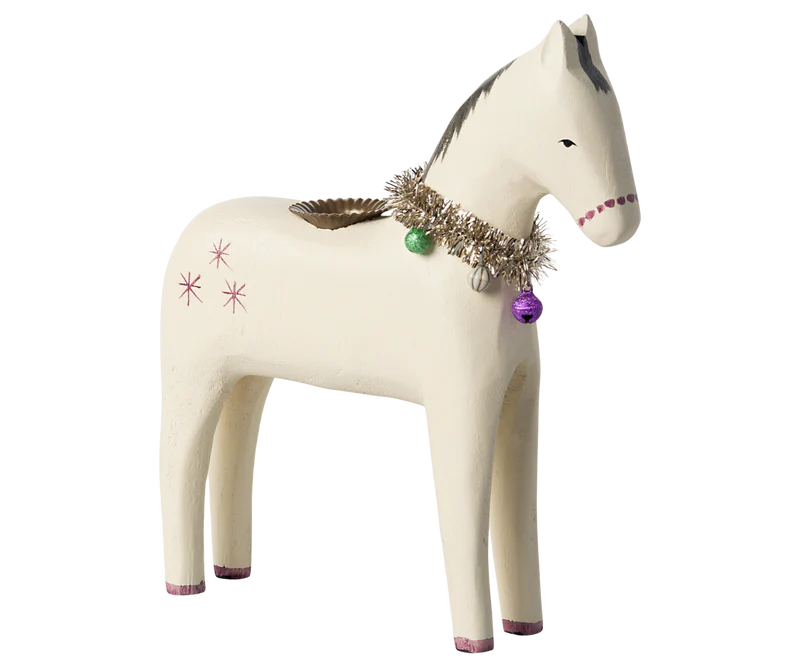 Wooden Candle Holder-Large Horse