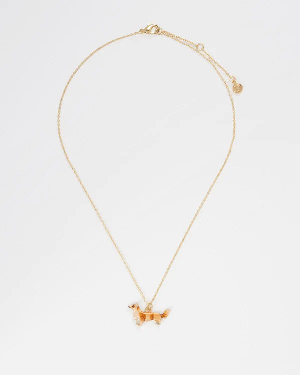 Enamel Corgi Necklace