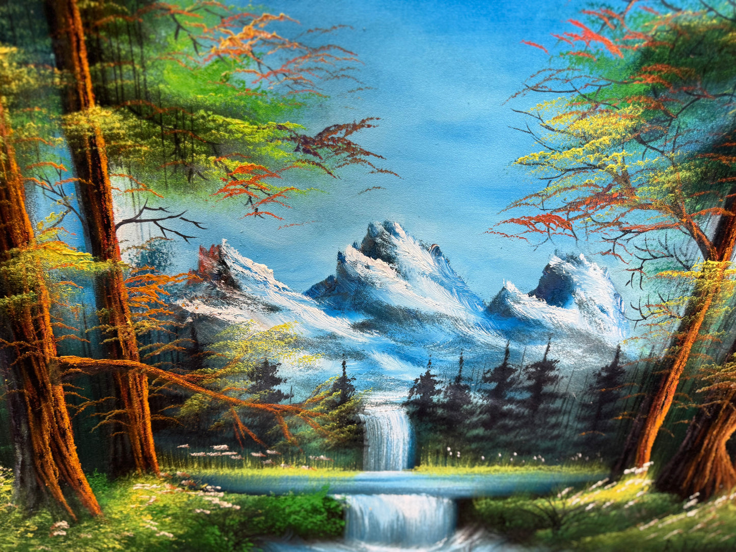 Pre-Loved Black Velvet Landscape Painting
