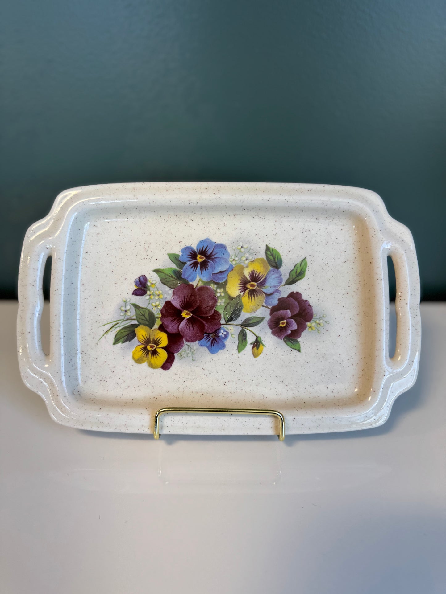 Pre-Loved Oatmeal Small Ceramic Serving Tray