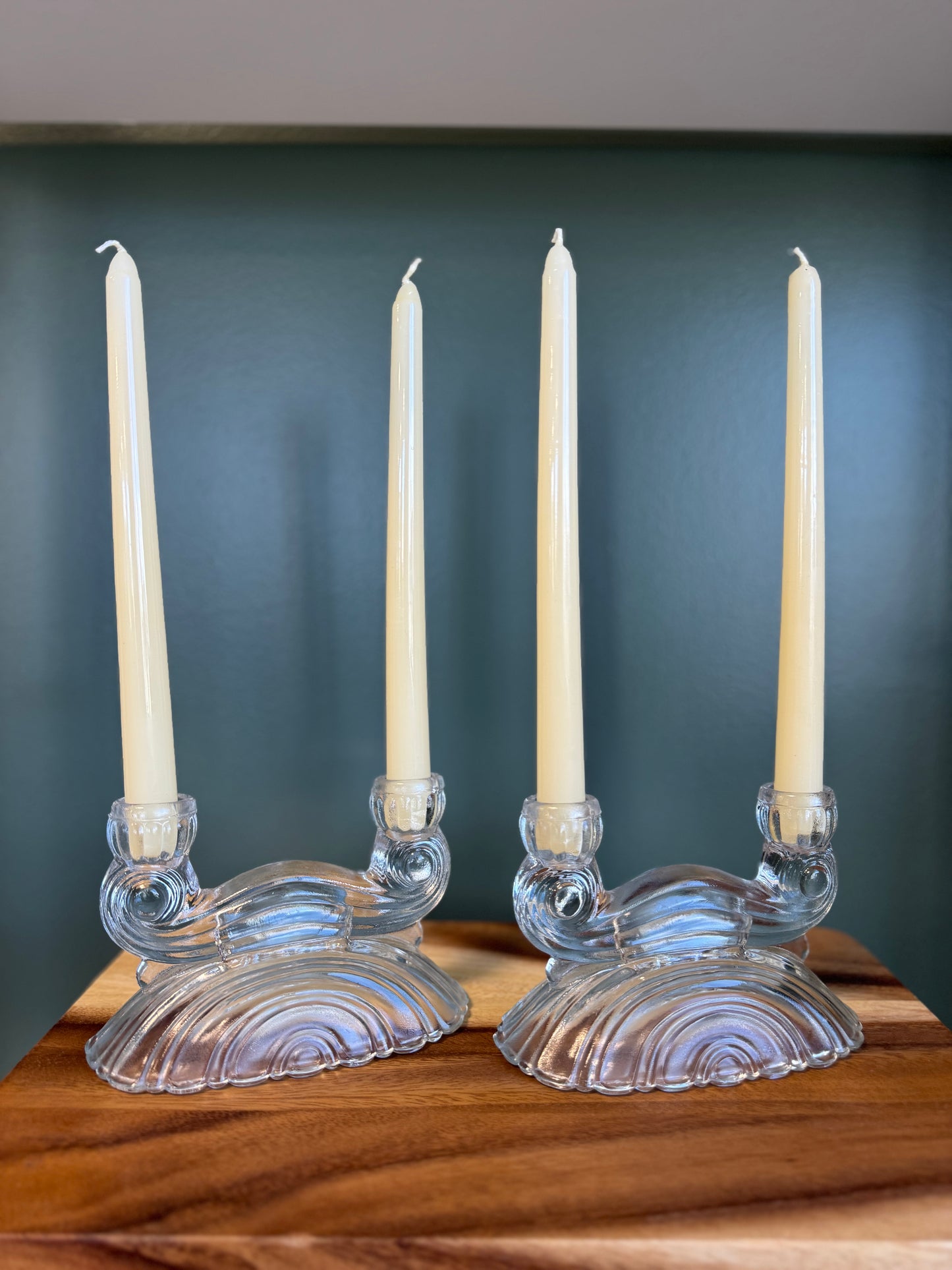 Pre-Loved Art Deco Glass Candlesticks