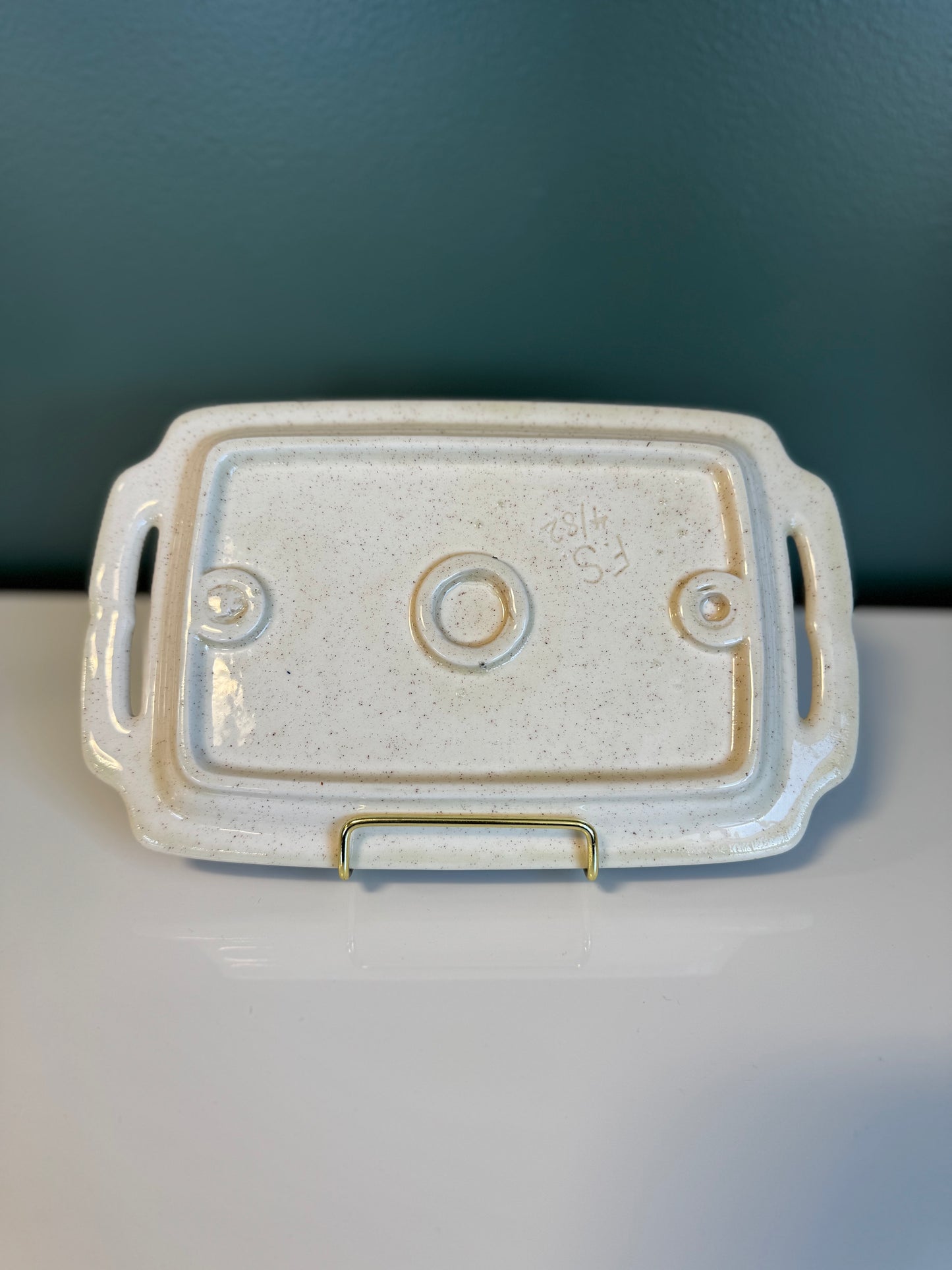 Pre-Loved Oatmeal Small Ceramic Serving Tray