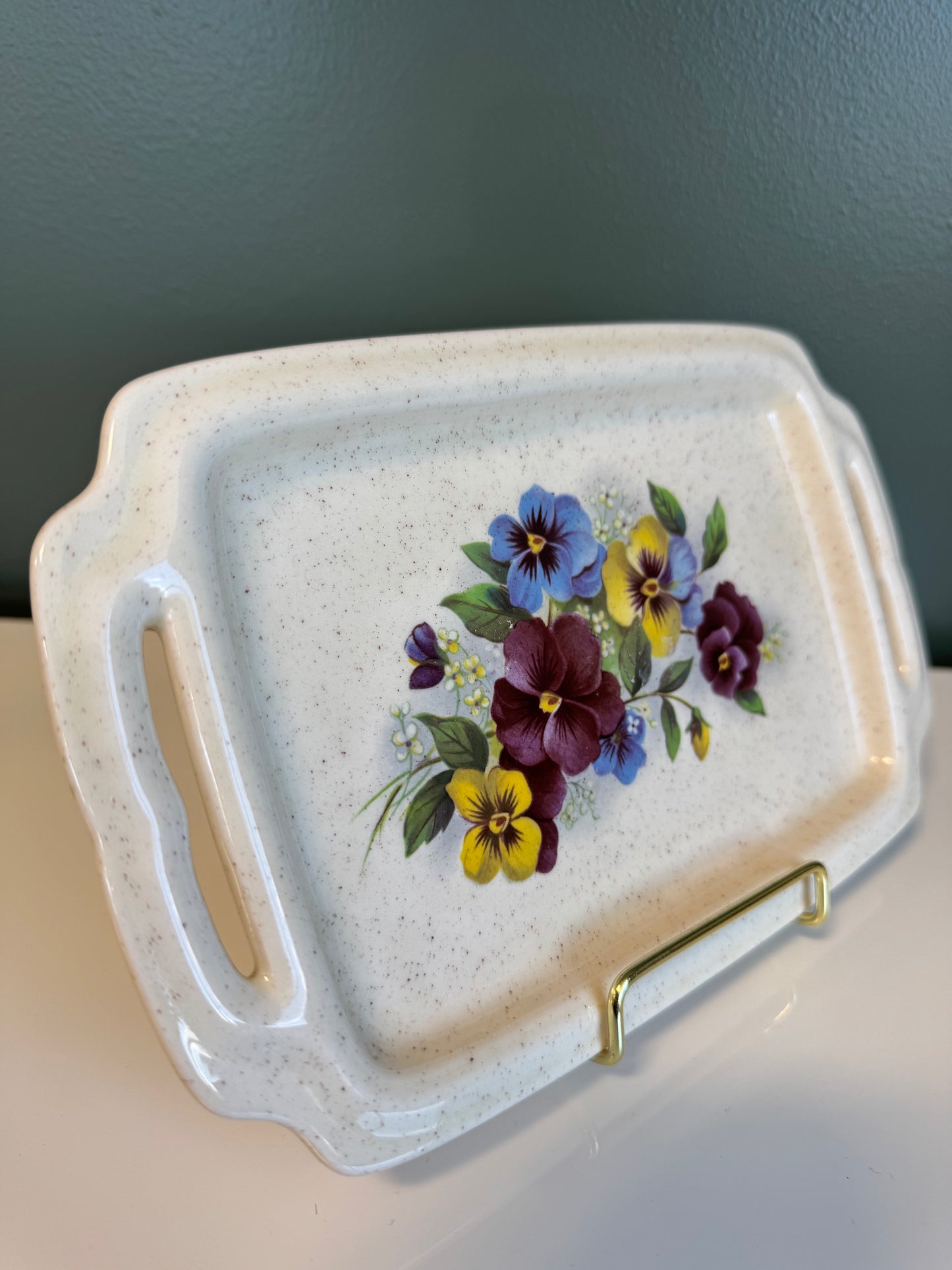 Pre-Loved Oatmeal Small Ceramic Serving Tray