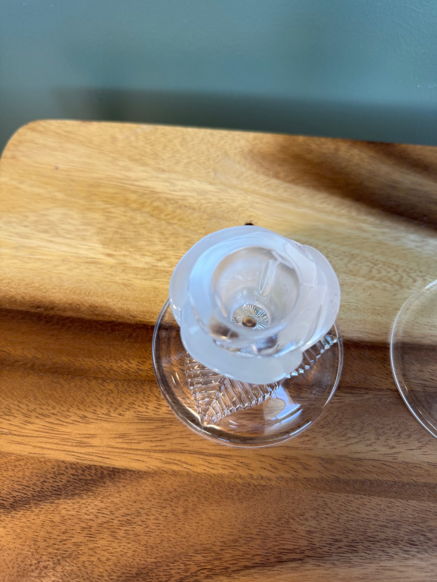 Pre-Loved Crystal Rose Candlestick Holders