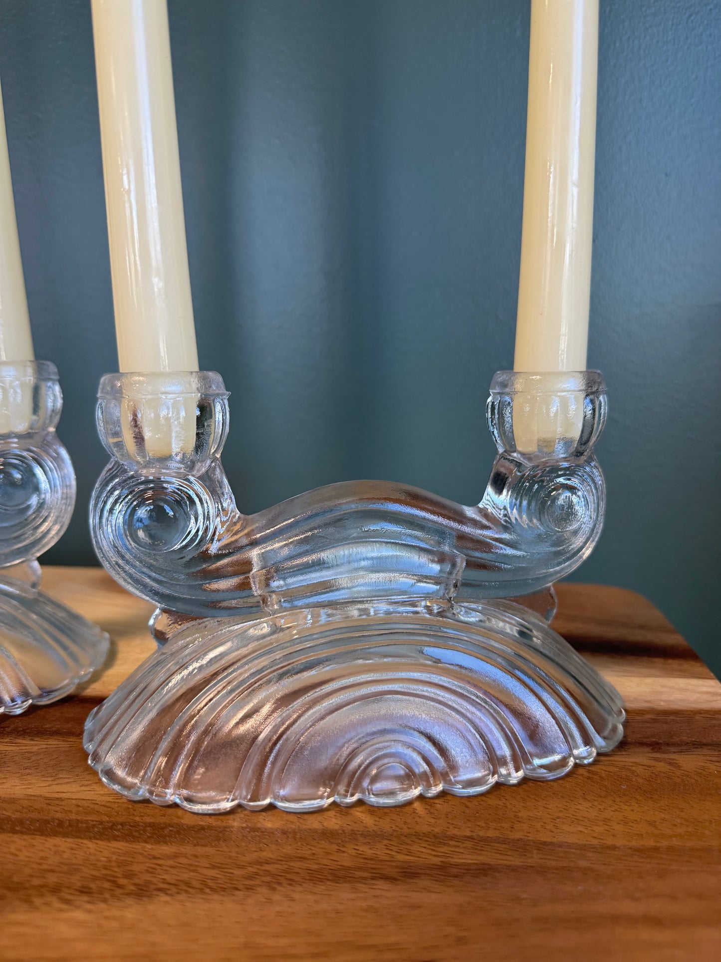 Pre-Loved Art Deco Glass Candlesticks