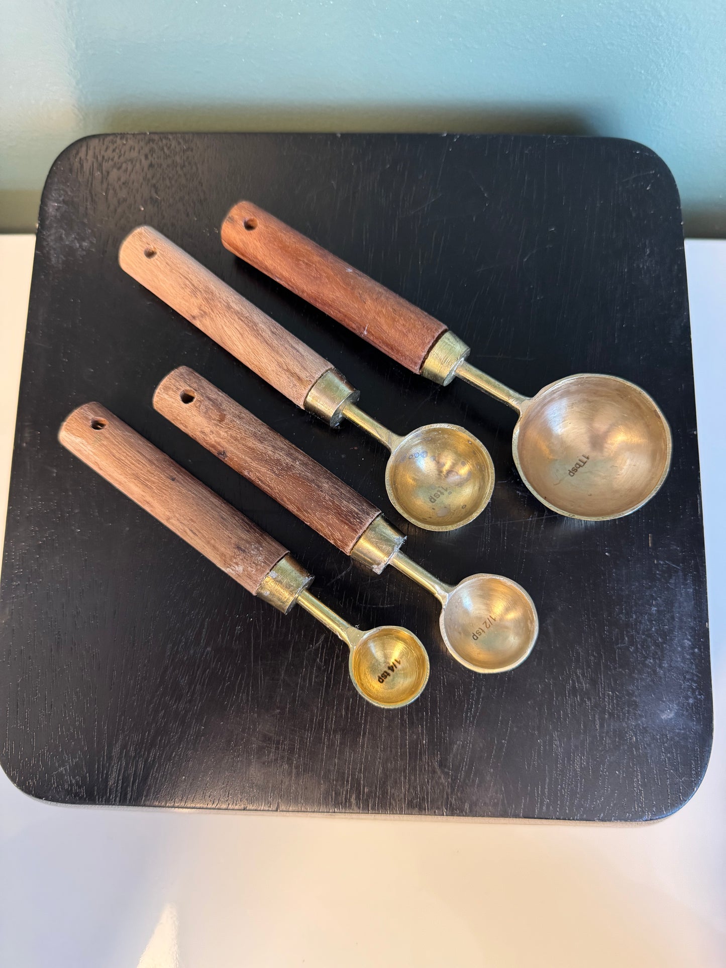 Pre-Loved Wood and Metal Measuring Spoons