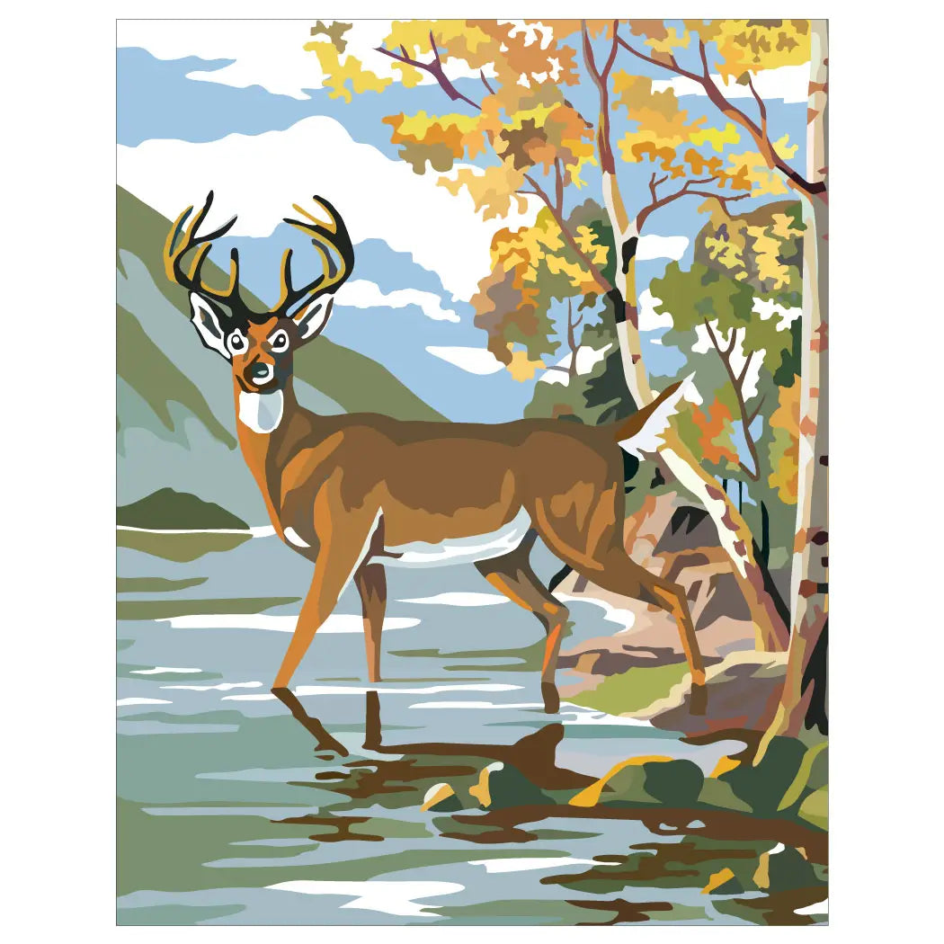 Deer & Lake Greeting Card