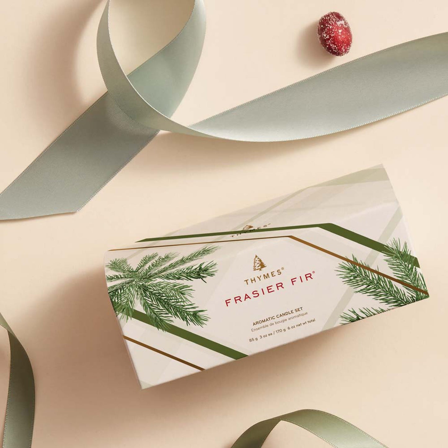 Frasier Fir Plaid Candle Set of 2