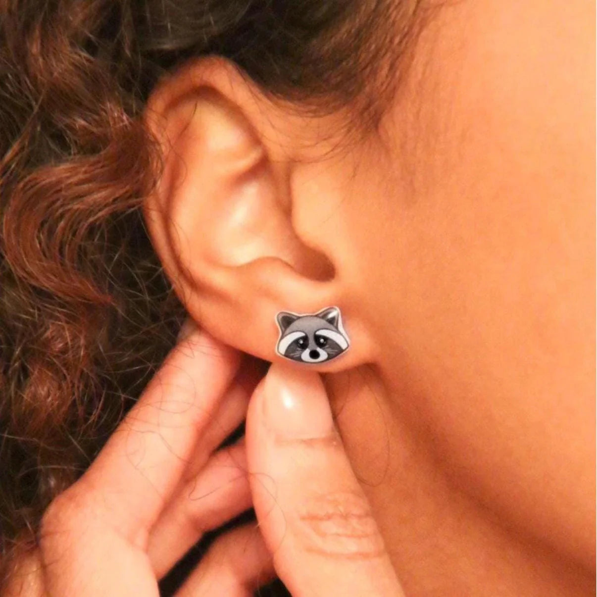 Raccoon Stud Earrings