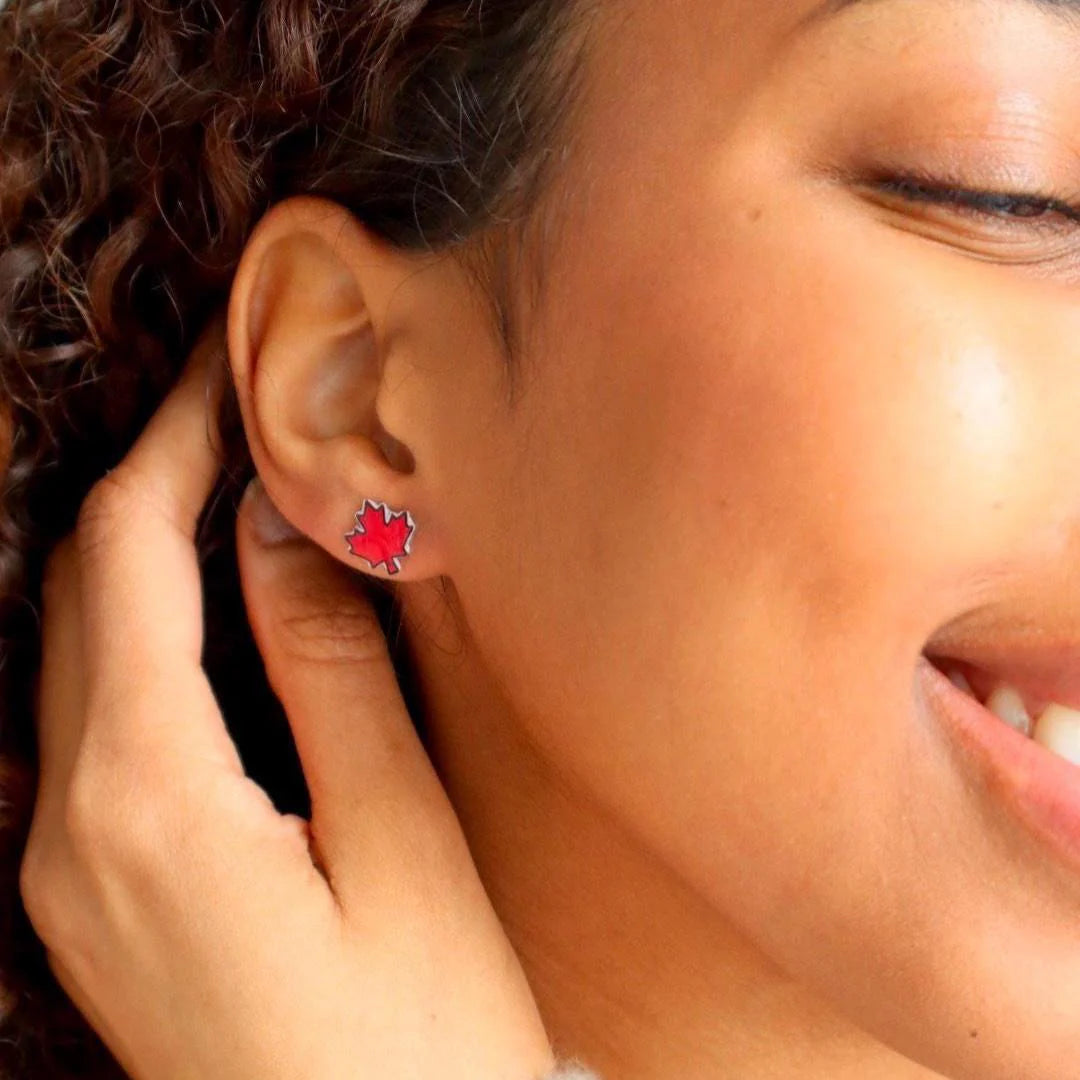Maple Leaf Stud Earrings