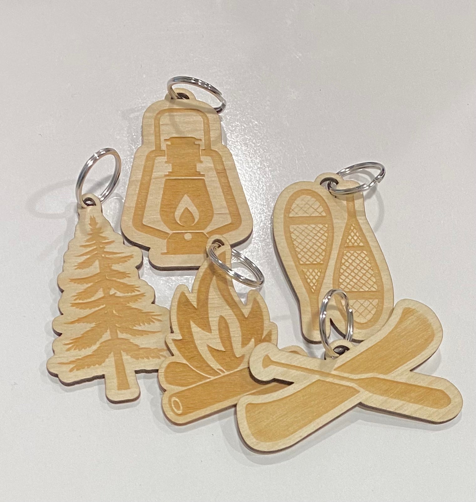 Laser cut design Outdoor Keychains Four styles to choose from