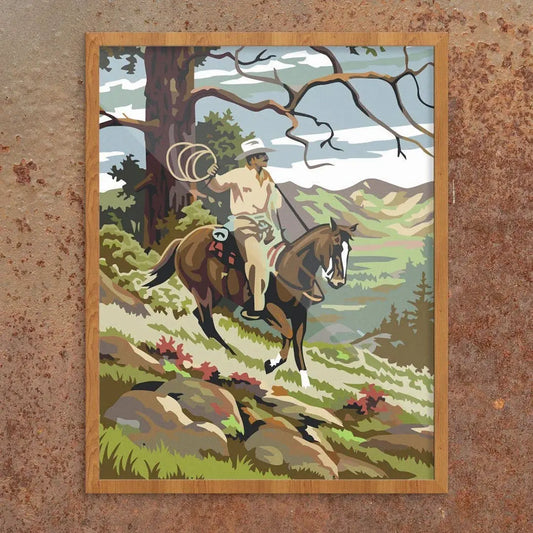 Cowboy On Slope Print 8"x10"