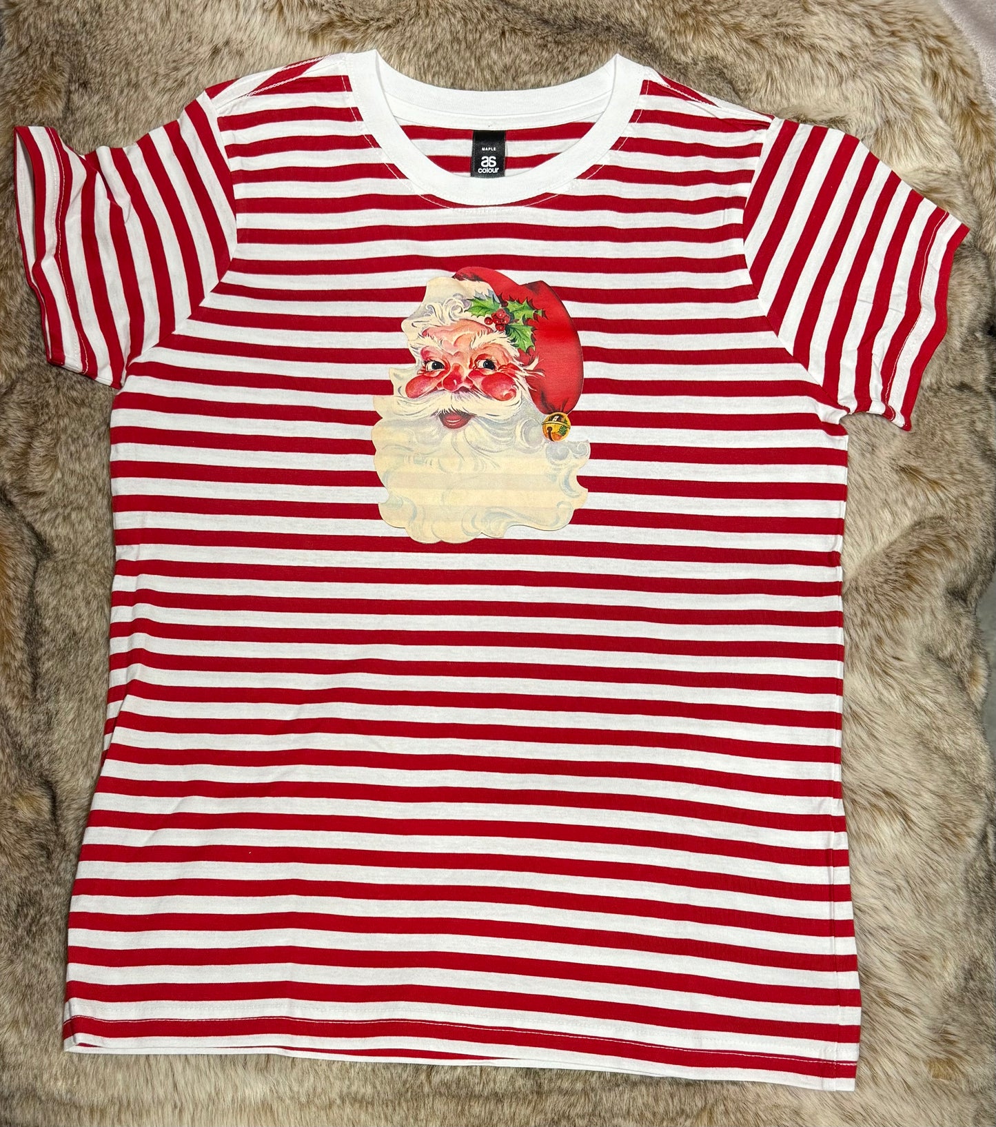 Santa Print Stripe T
