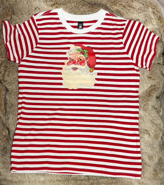 Santa Print Stripe T