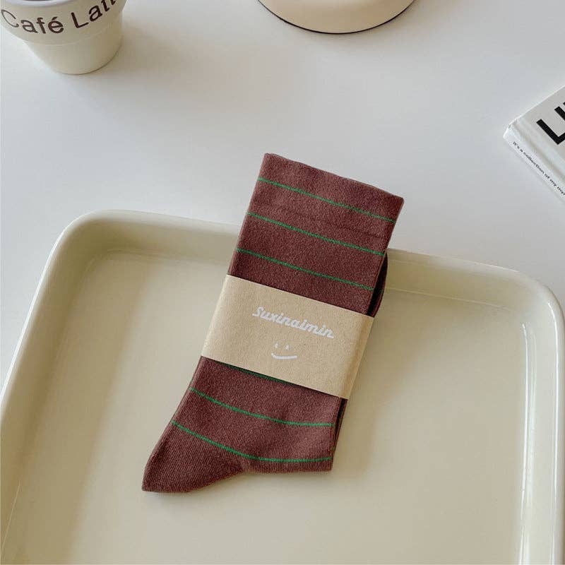 Simple Striped Soft Cotton Socks