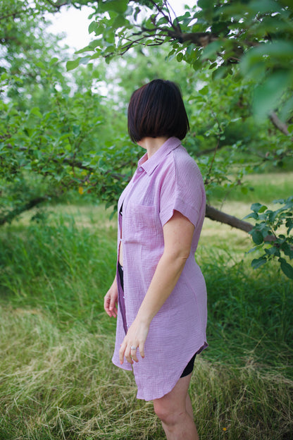 Lavender Button Down Tunic