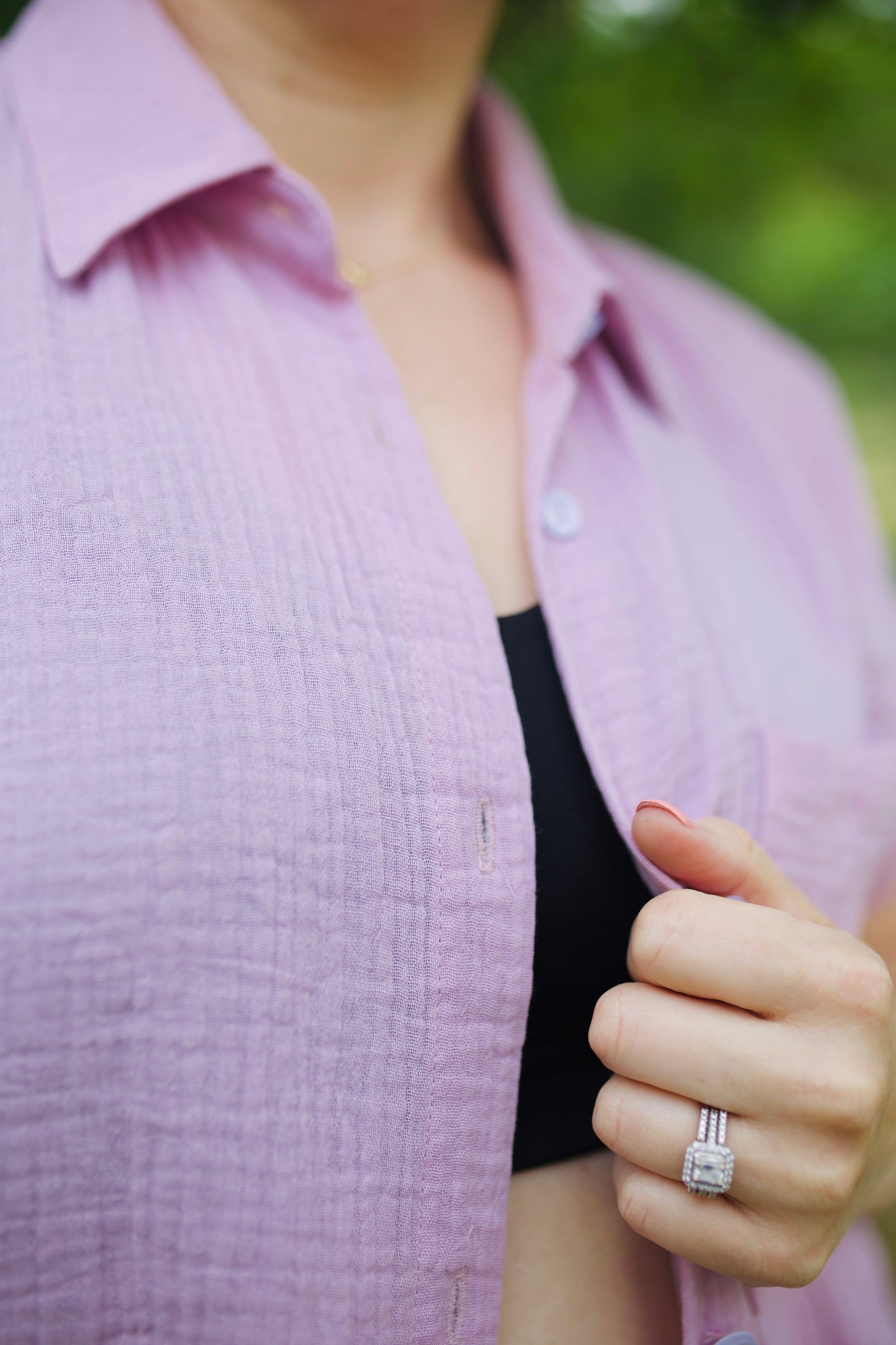 Lavender Button Down Tunic