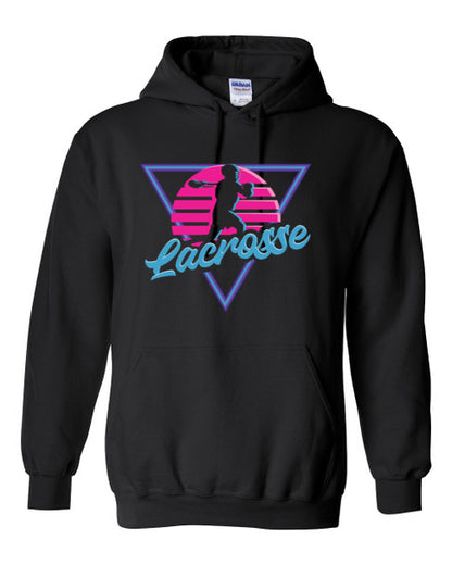 Black 80's Lacrosse Hoodie-MALE Player