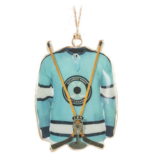 Hockey Jersey Ornament - Blue