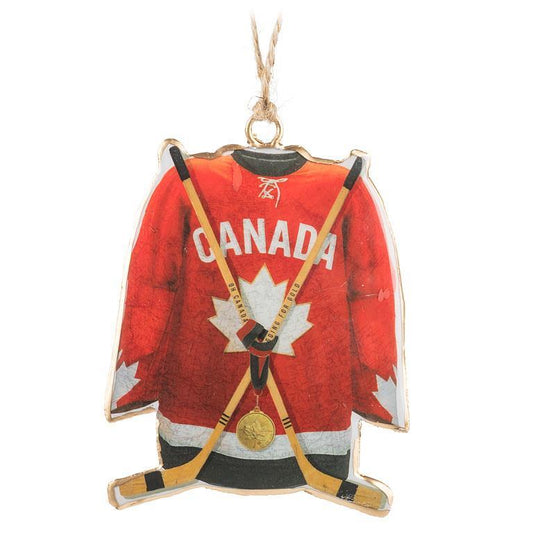 Hockey Jersey Ornament - Red