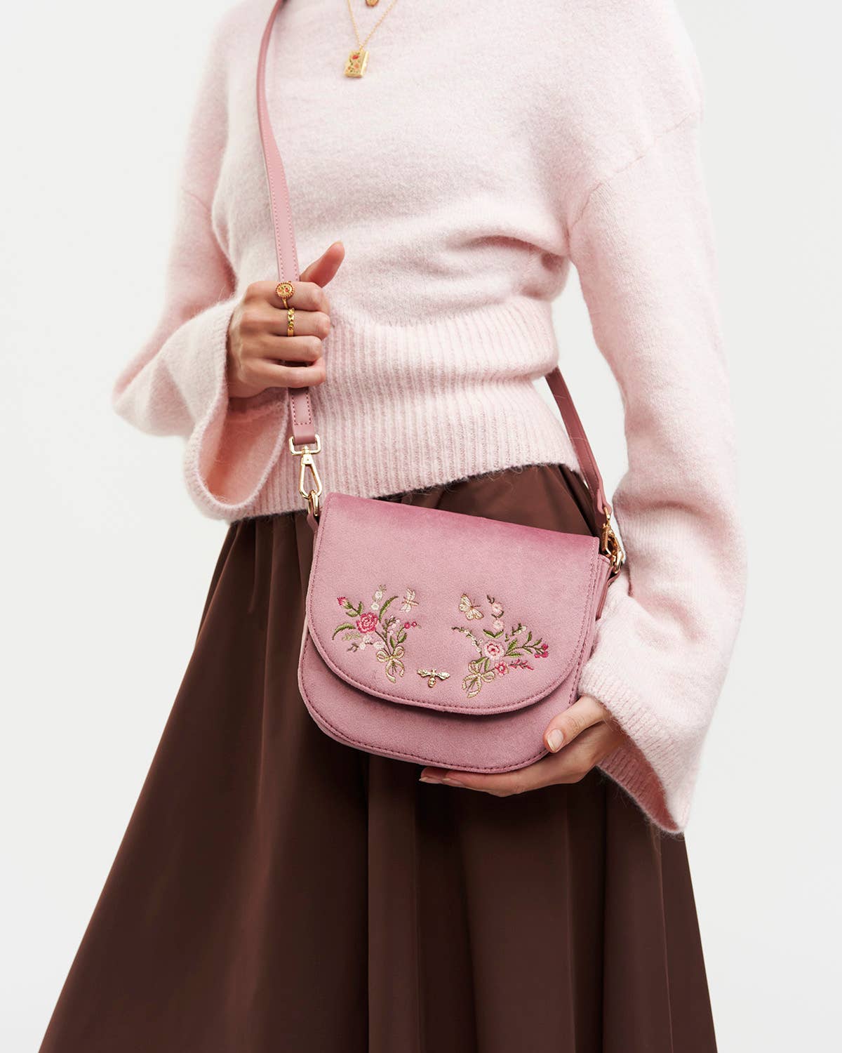 Beth Floral Posy Saddle Bag