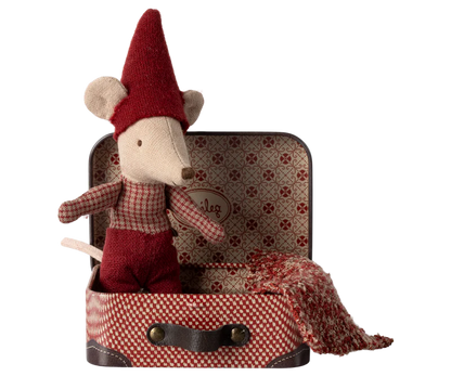Christmas Mouse-Baby in Suitcase