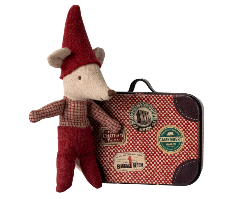 Christmas Mouse-Baby in Suitcase