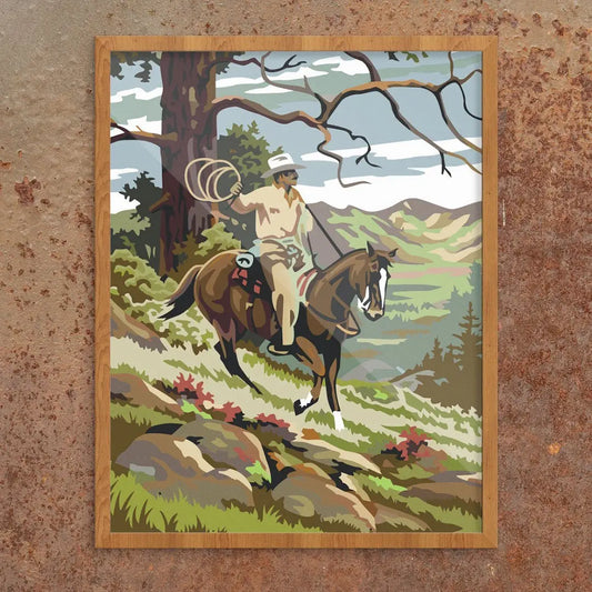 Cowboy On Slope Print 11"x14"