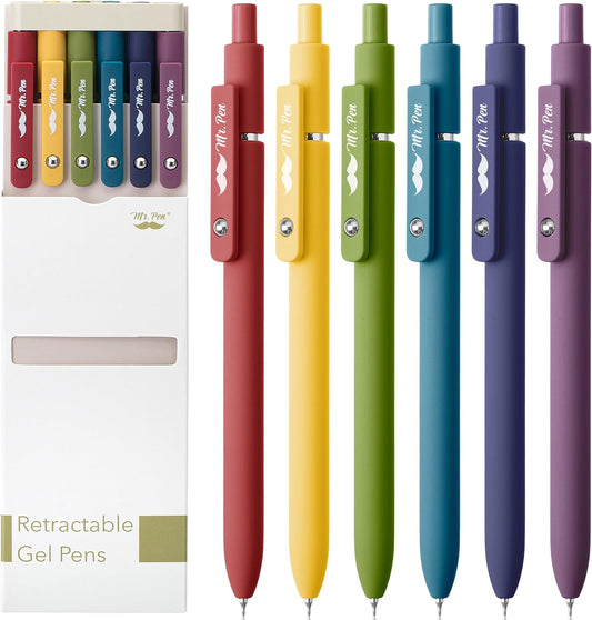 Retractable Gel Pens-6 Pack