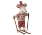 Winter Mouse with Ski Set - Mum Red