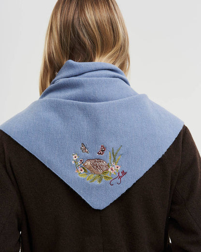 Light Blue Knit Triangle Scarf