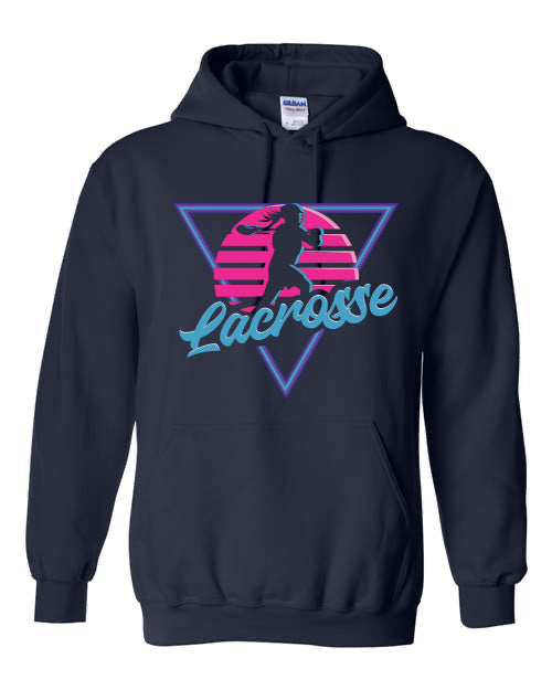 Navy 80's Lacrosse Hoodie-FEMALE Player