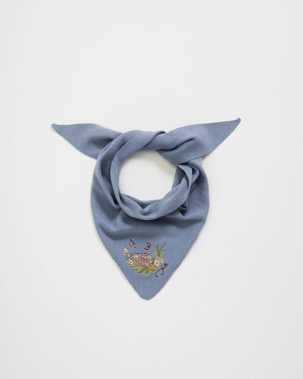 Light Blue Knit Triangle Scarf