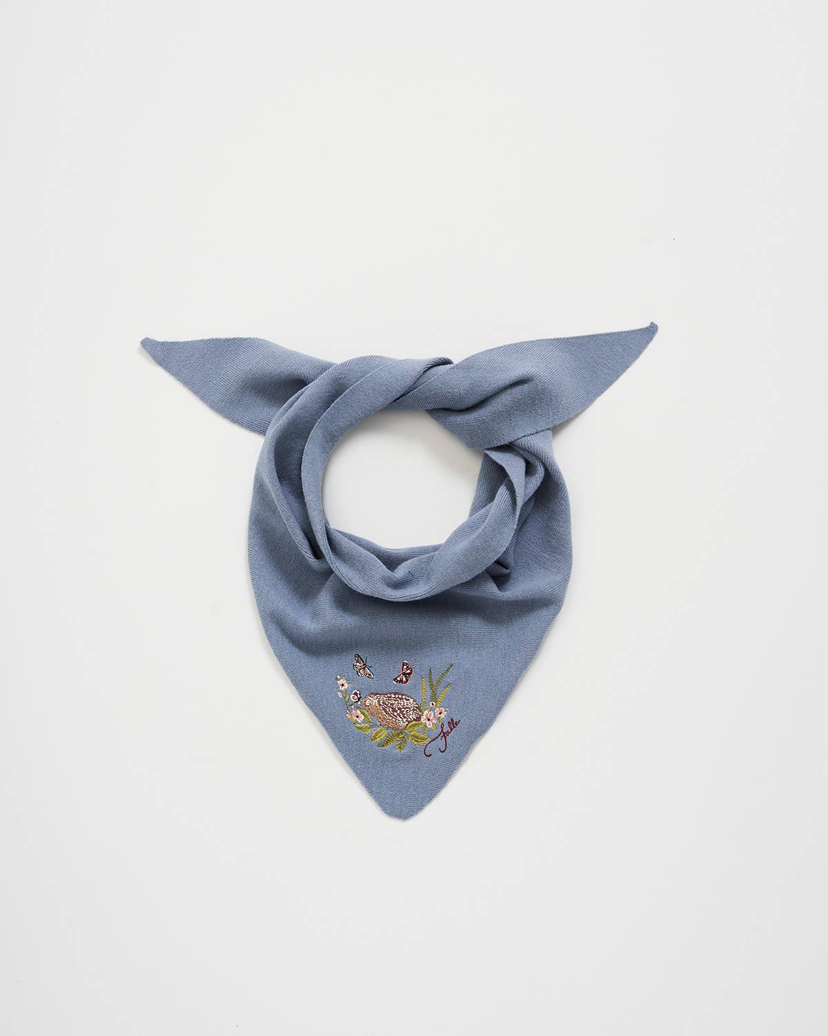 Light Blue Knit Triangle Scarf
