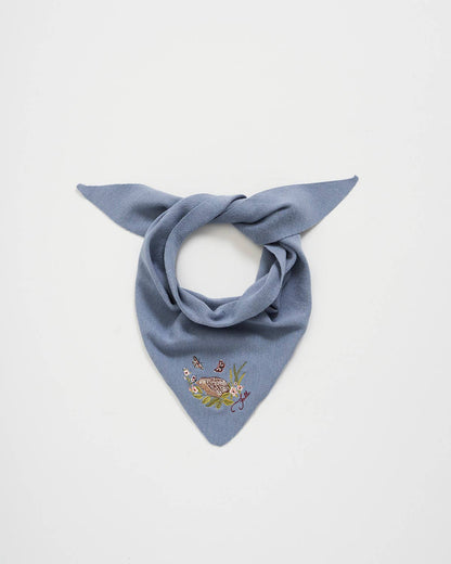 Light Blue Knit Triangle Scarf