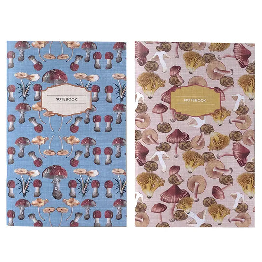 Amanita & Pink Mushrooms Notebook-Set of 2