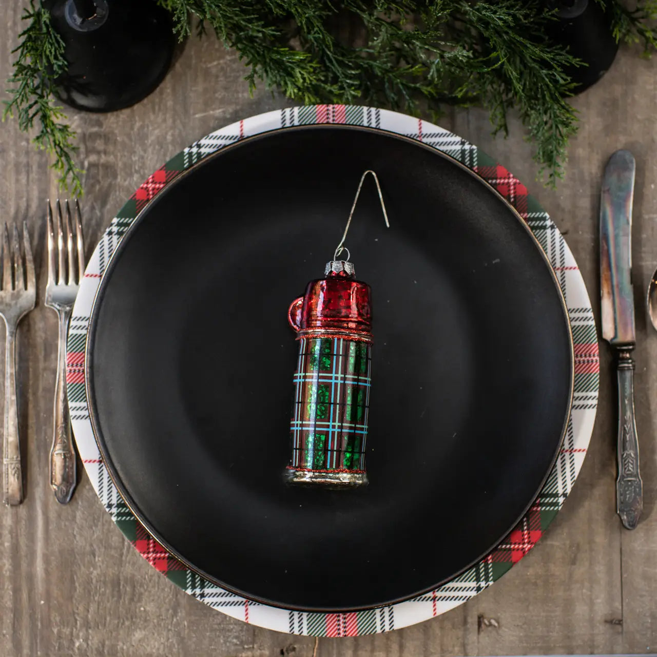 5.25" Glass Thermos Ornament