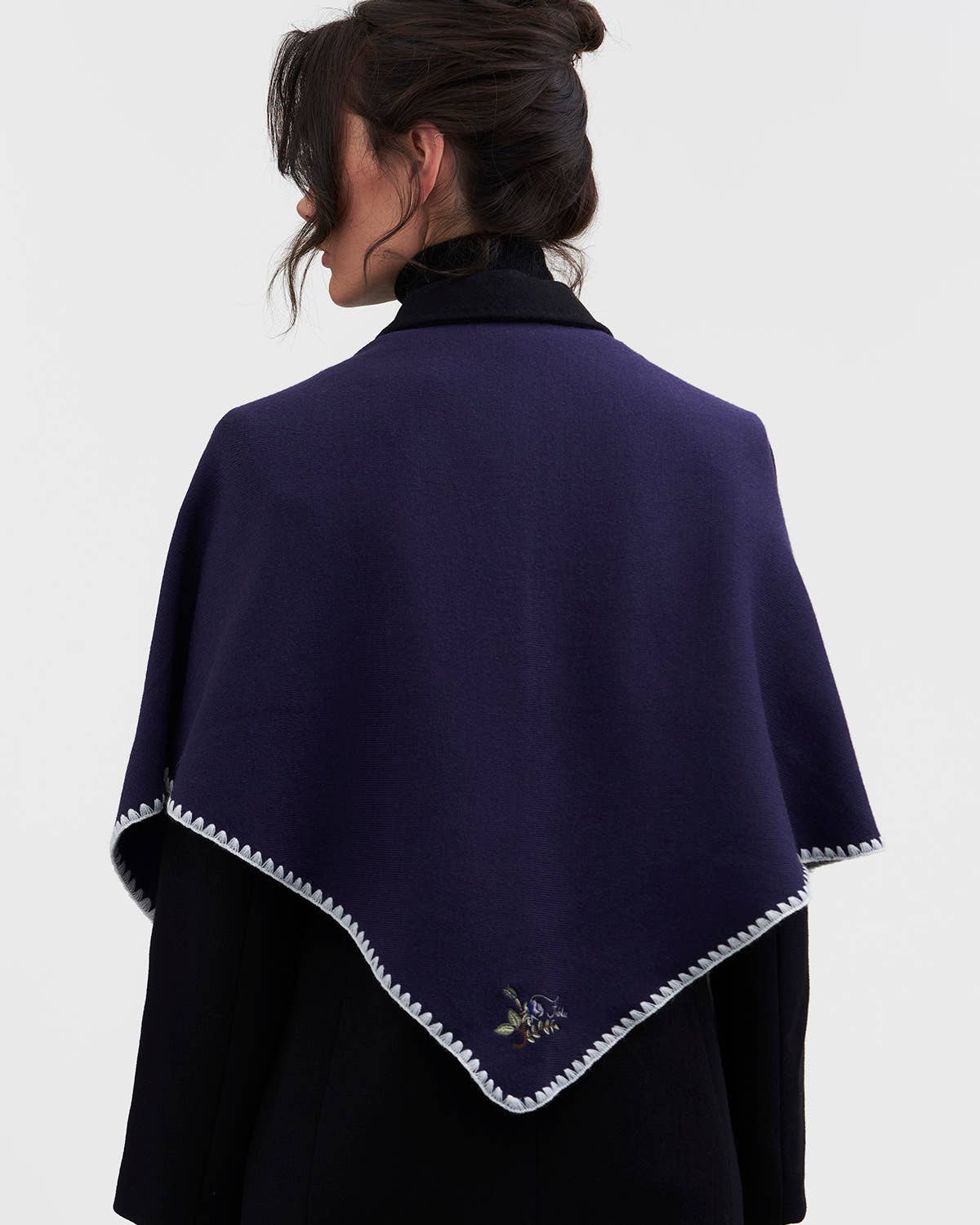 Dark Blue Knit Triangle Blanket
