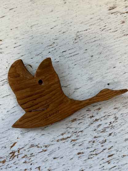 Hand Carved Wooden Flying Geese-Set of 2