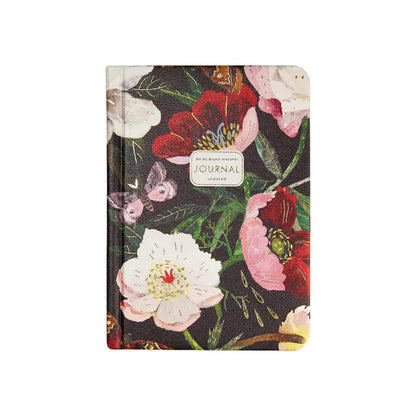 Vegan Leather Hardcover Daily Planner - Peonies On Black