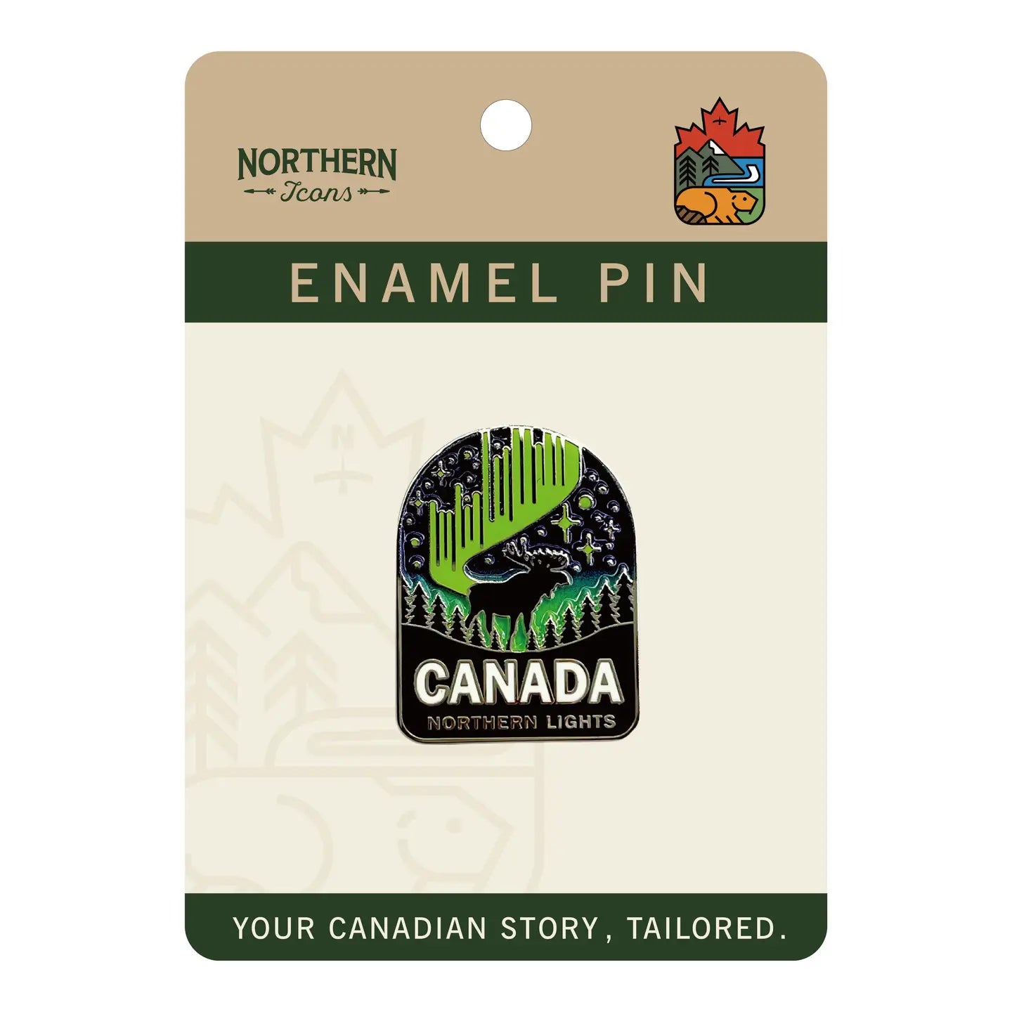 Northern Lights Moose Enamel Pin
