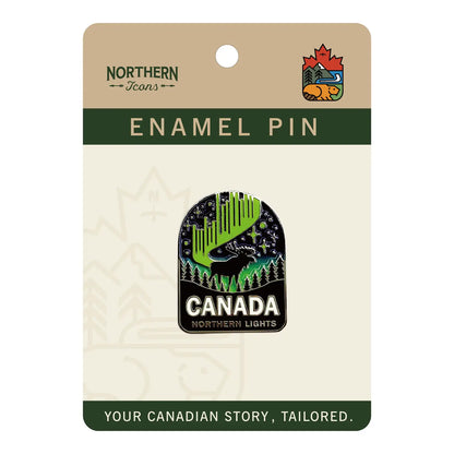 Northern Lights Moose Enamel Pin