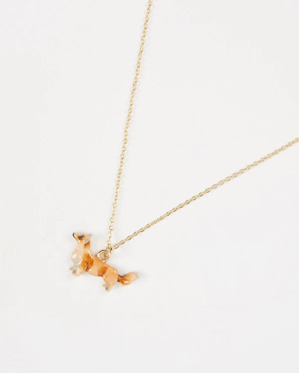 Enamel Corgi Necklace