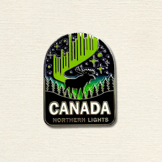 Northern Lights Moose Enamel Pin