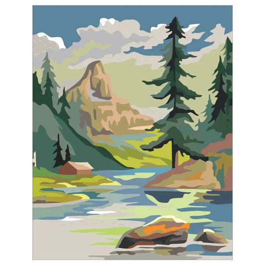 Mountain Cabin & Lake Magnet