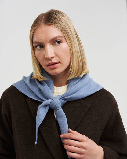 Light Blue Knit Triangle Scarf
