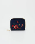Floral Navy Velvet Purse