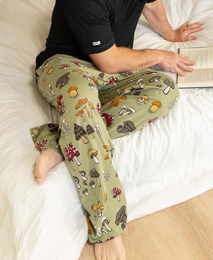 Cotton PJ Pants-Mushrooms