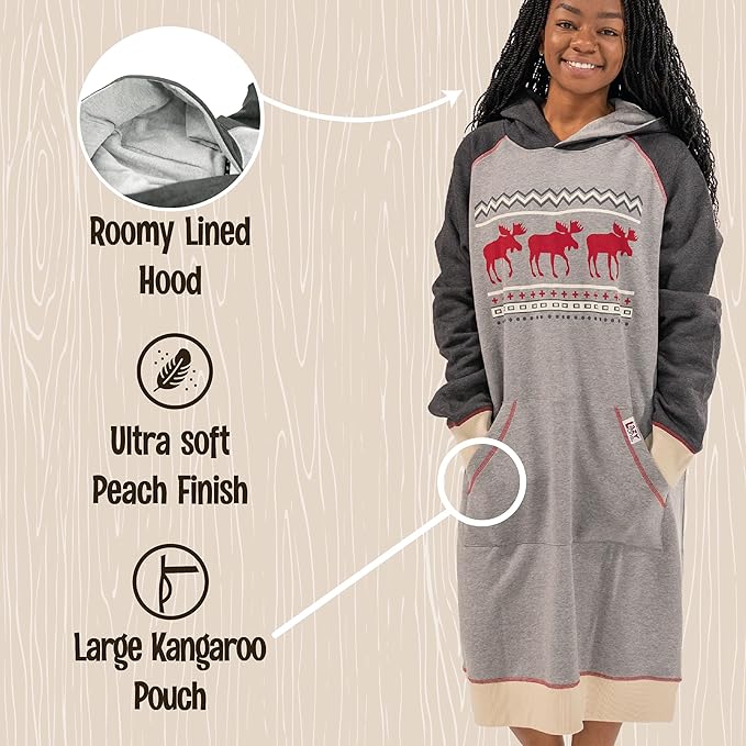 Sleep Hoodie-Cabin Moose